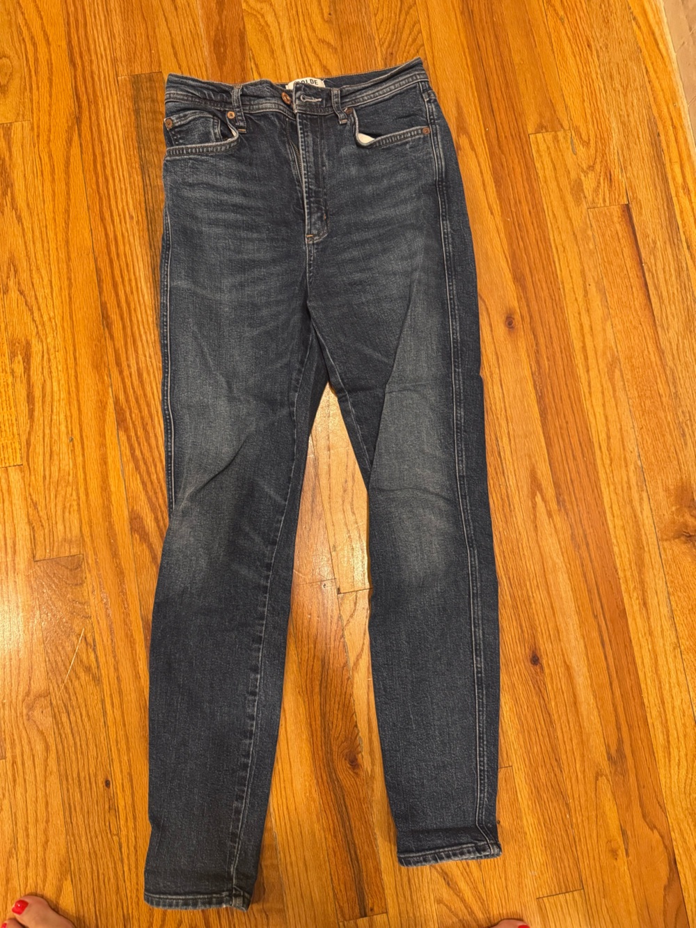 Agolde Two-Tone Indigo Denim Jeans
